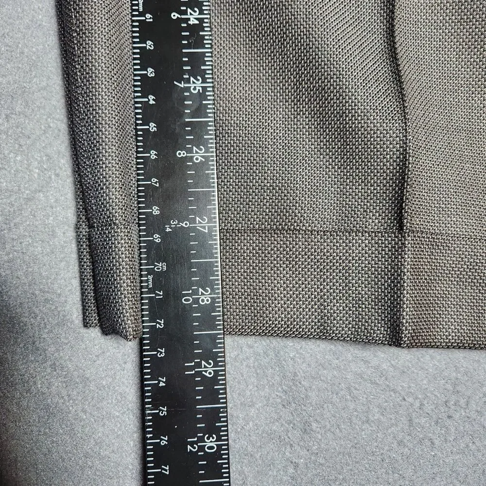 Santorelli Men 38 (37x28.5) Dark Gray 100% Wool Pleated Cuffed Dress Pants